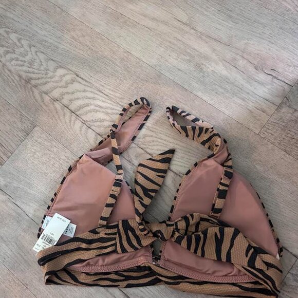 NWT Aerie Pique Animal Print Triangle Bikini Top\ - Picture 3 of 3